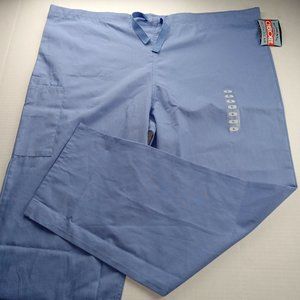 Cherokee Unisex Scrubs Workwear Pants Size XL Light Blue Drawstring Waist Cargo